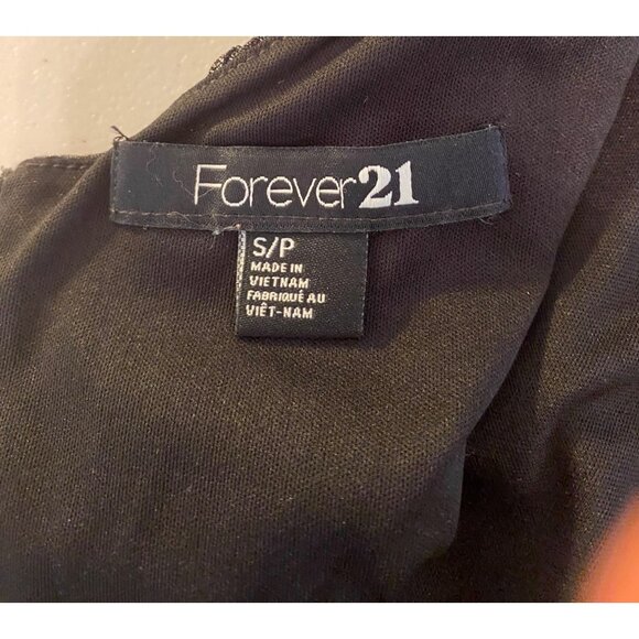 Forever 21 Bodycon Dress Metallic Black Distressed-Style Scoop Back Small - Picture 3 of 10